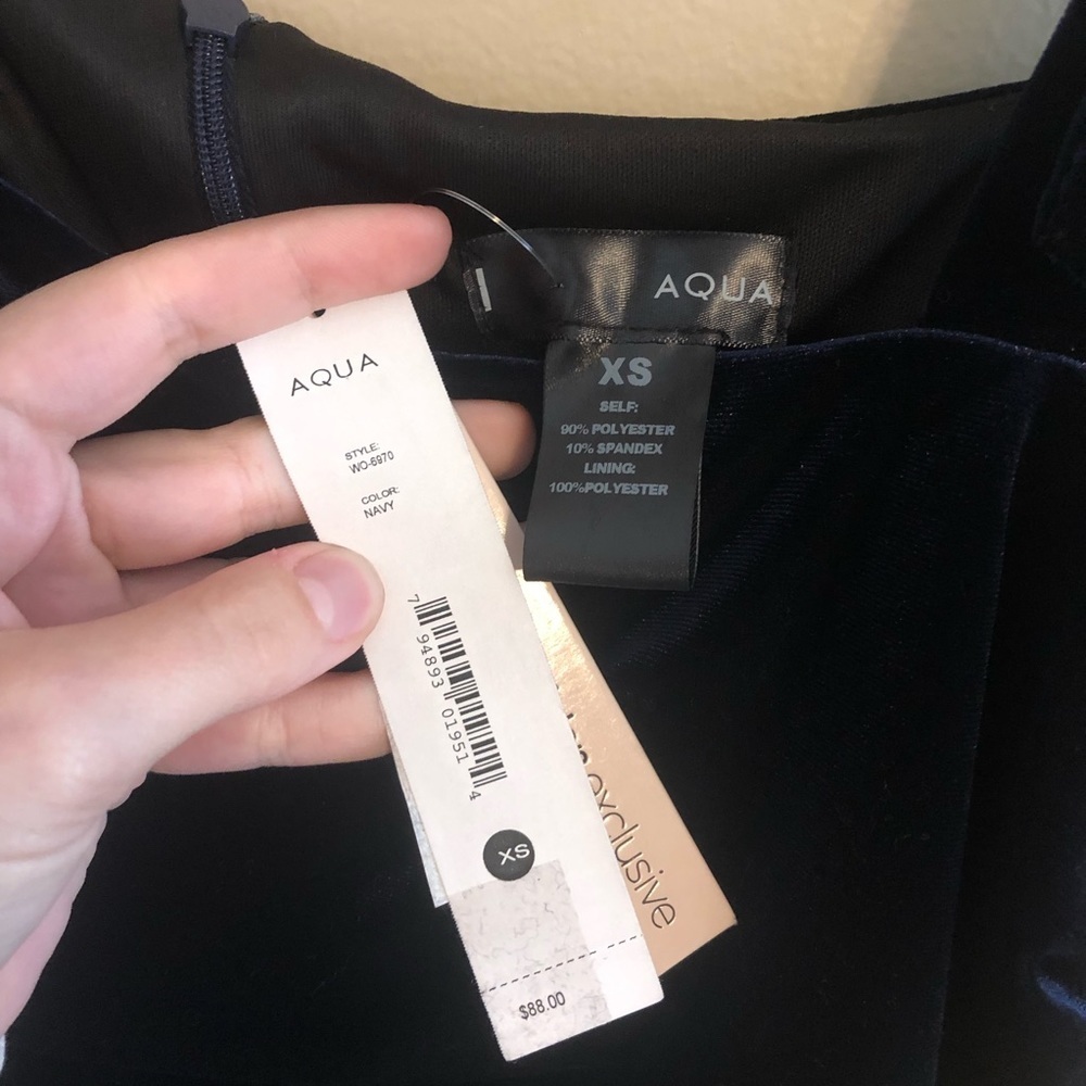 NWT Aqua Asymmetric One Shoulder Velvet Cocktail Dress - Picture 4 of 6